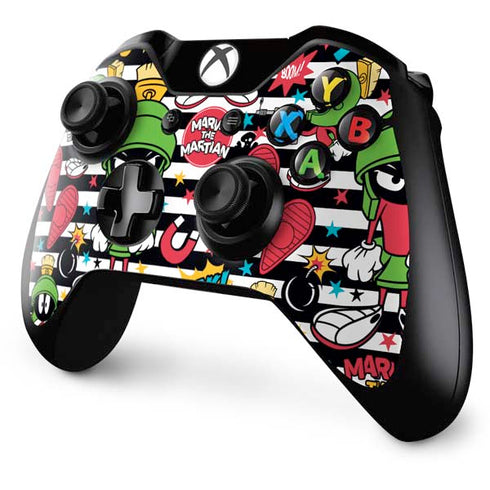 Looney Tunes Marvin the Martian Striped Patches Xbox One Controller Skin