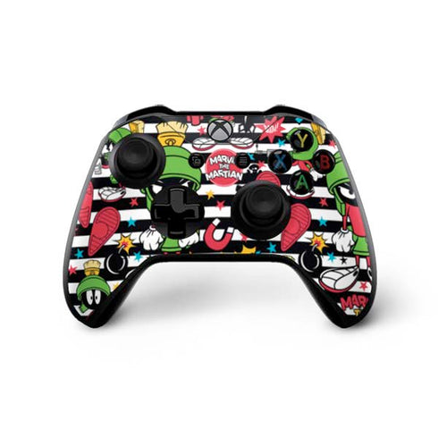 Looney Tunes Marvin the Martian Striped Patches Xbox One X Controller Skin