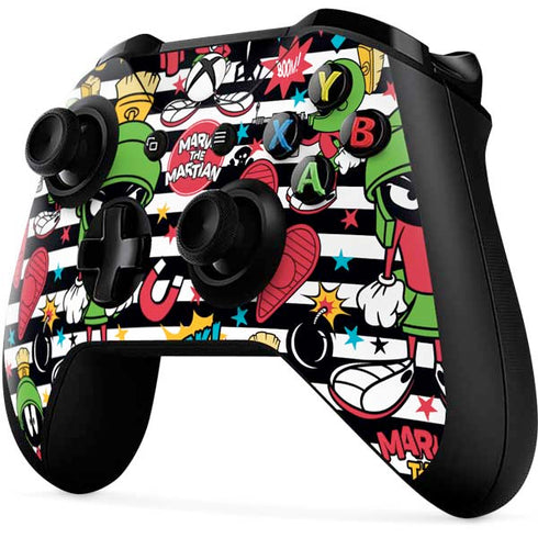 Looney Tunes Marvin the Martian Striped Patches Xbox One X Controller Skin
