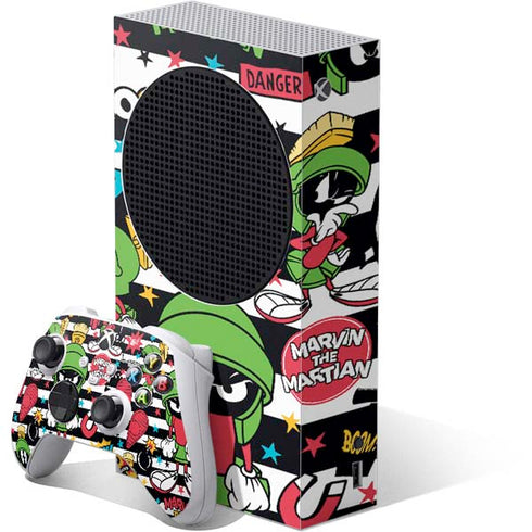 Looney Tunes Marvin the Martian Striped Patches Xbox Series S Skins