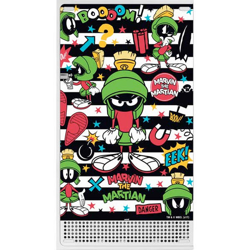 Looney Tunes Marvin the Martian Striped Patches Xbox Series S Console Skin