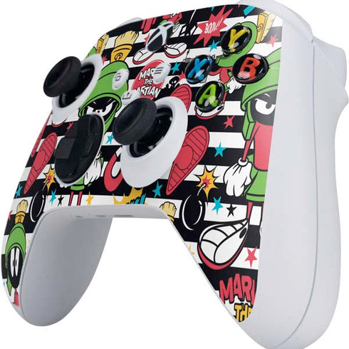 Looney Tunes Marvin the Martian Striped Patches Xbox Series S Controller Skin