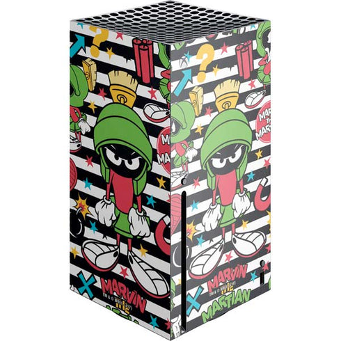 Looney Tunes Marvin the Martian Striped Patches Xbox Series X Console Skin