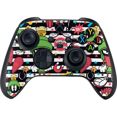 Looney Tunes Marvin the Martian Striped Patches Xbox Series X Controller Skin