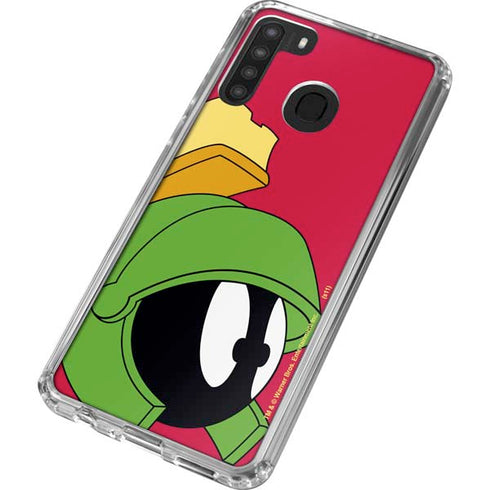 Looney Tunes Marvin The Martian Zoomed In Galaxy A21 Clear Case