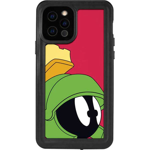 Looney Tunes Marvin The Martian Zoomed In iPhone 12 Pro Waterproof Case