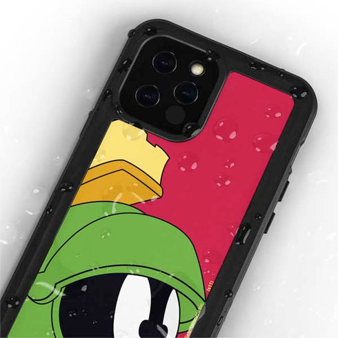 Looney Tunes Marvin The Martian Zoomed In iPhone 12 Pro Waterproof Case