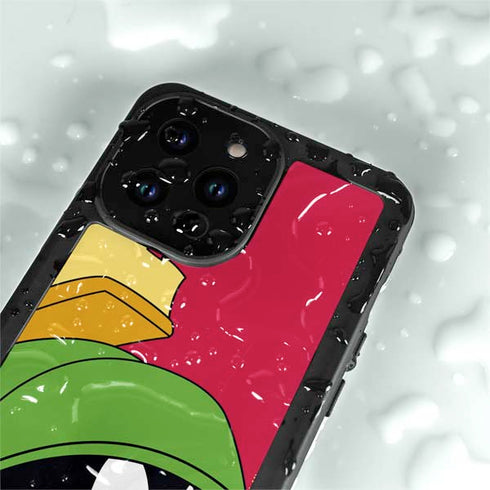 Looney Tunes Marvin The Martian Zoomed In iPhone 14 Pro Max Waterproof Case