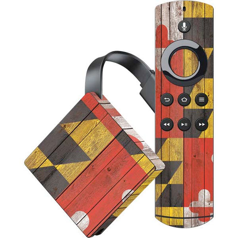 Maryland Flag Dark Wood Amazon Fire TV Skin