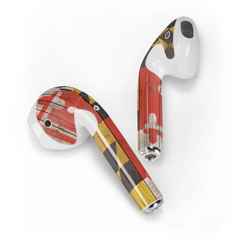Maryland Flag Dark Wood Apple AirPods Skin