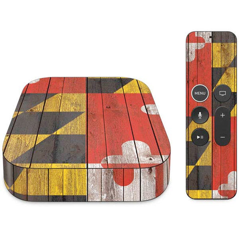 Maryland Flag Dark Wood Apple TV Skin