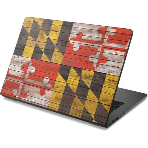 Maryland Flag Dark Wood Dell Chromebook Skin