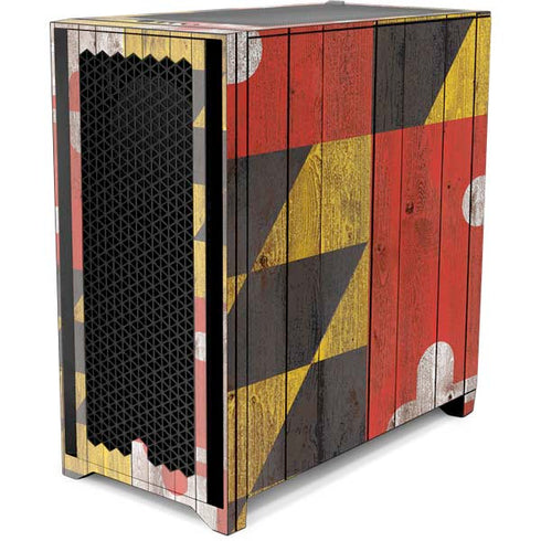 Maryland Flag Dark Wood Corsair 4000D Tempered Glass Mid-Tower ATX Case Skin