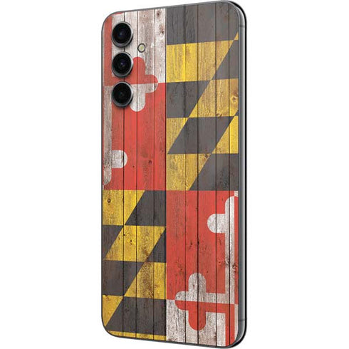Maryland Flag Dark Wood Galaxy A14 5G Skin