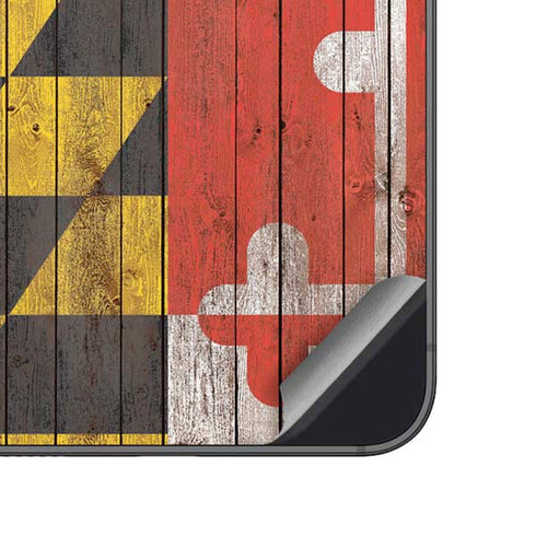 Maryland Flag Dark Wood Galaxy A14 5G Skin