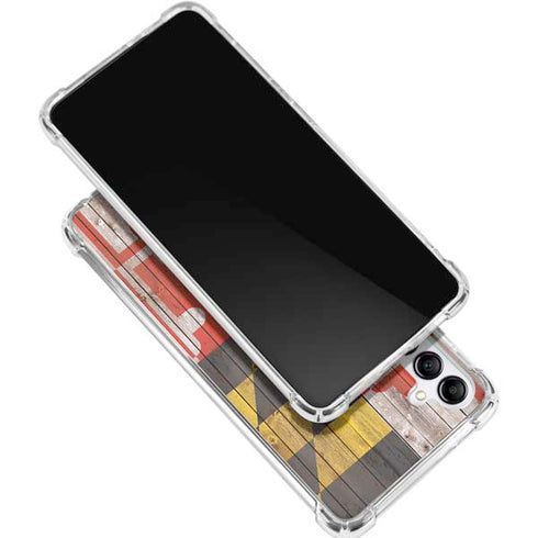 Maryland Flag Dark Wood Galaxy A15 5G Clear Case