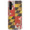 Maryland Flag Dark Wood Galaxy A54 5G Clear Case