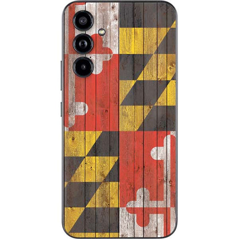 Maryland Flag Dark Wood Galaxy A54 5G Skin