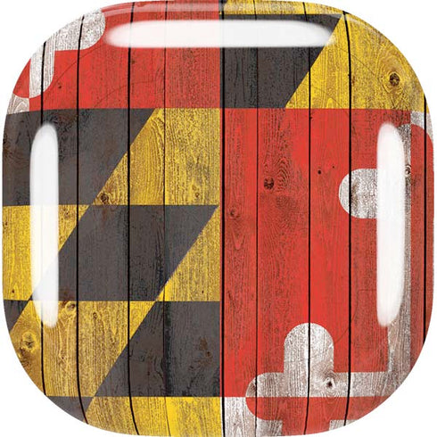 Maryland Flag Dark Wood Galaxy Buds Live Skin