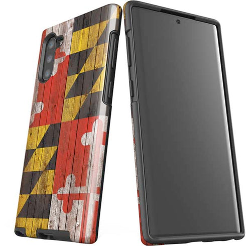 Maryland Flag Dark Wood Galaxy Note 10 Pro Case