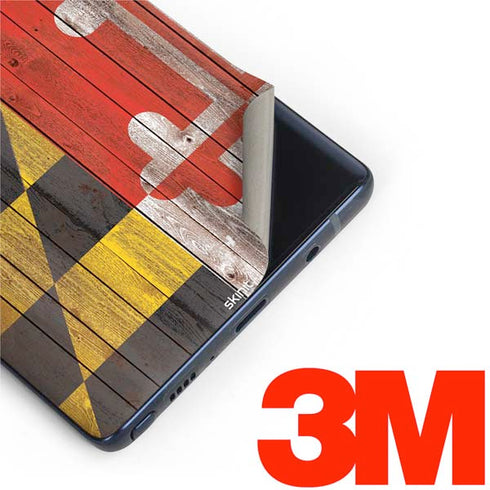 Maryland Flag Dark Wood Galaxy Note 9 Skin