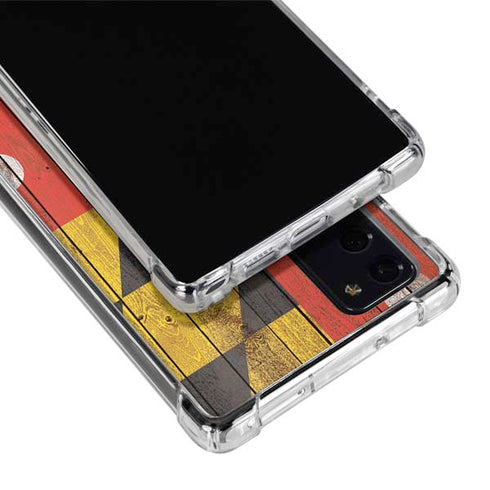 Maryland Flag Dark Wood Galaxy Note20 5G Clear Case