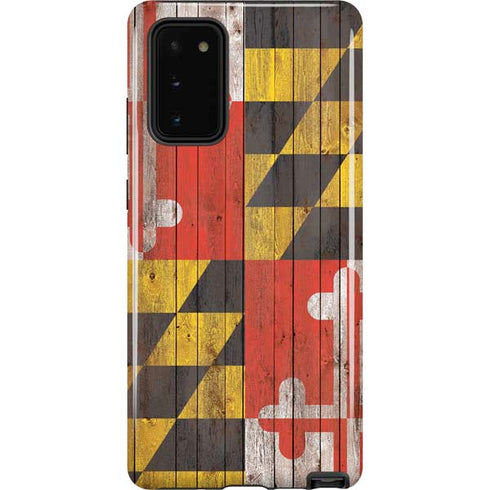 Maryland Flag Dark Wood Galaxy Note20 5G Pro Case