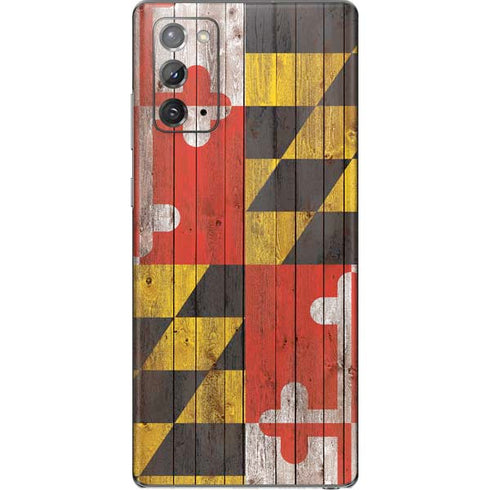 Maryland Flag Dark Wood Galaxy Note20 5G Skin