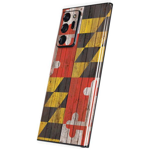 Maryland Flag Dark Wood Galaxy Note20 Ultra 5G Skin