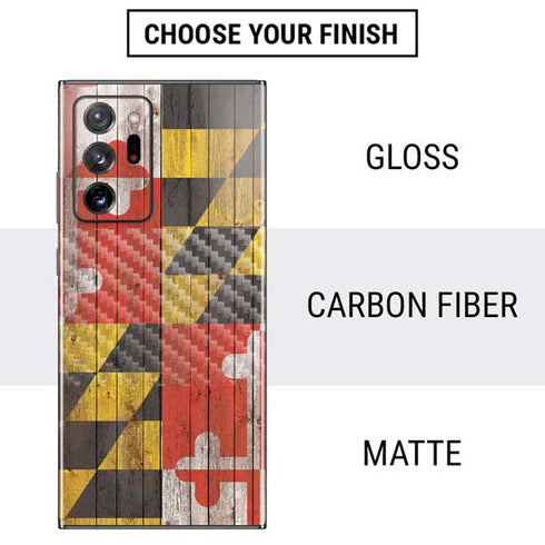 Maryland Flag Dark Wood Galaxy Note20 Ultra 5G Skin