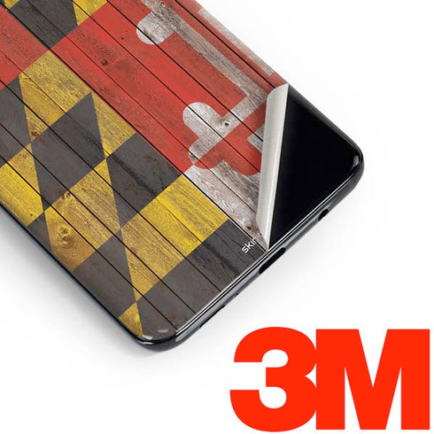 Maryland Flag Dark Wood Galaxy S10 Skin
