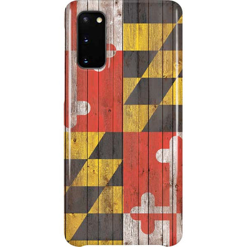 Maryland Flag Dark Wood Galaxy S20 Lite Case