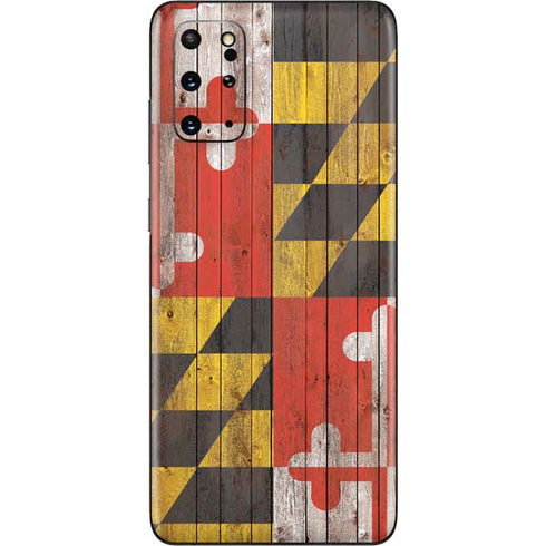 Maryland Flag Dark Wood Galaxy S20 Plus Skin