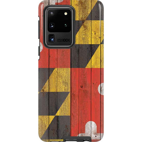 Maryland Flag Dark Wood Galaxy S20 Ultra 5G Pro Case