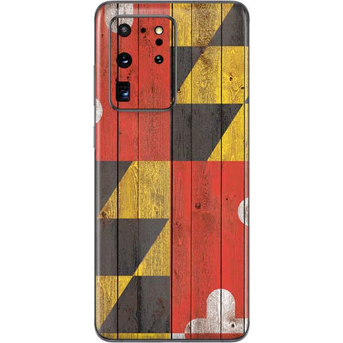 Maryland Flag Dark Wood Galaxy S20 Ultra 5G Skin
