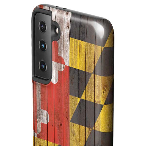Maryland Flag Dark Wood Galaxy S21 Plus 5G Pro Case
