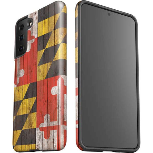 Maryland Flag Dark Wood Galaxy S21 Plus 5G Pro Case