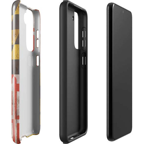 Maryland Flag Dark Wood Galaxy S22 Plus Pro Case