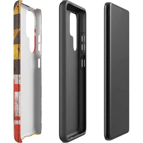 Maryland Flag Dark Wood Galaxy S22 Ultra Pro Case