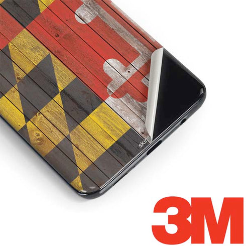 Maryland Flag Dark Wood Galaxy S9 Plus Skin