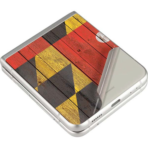 Maryland Flag Dark Wood Galaxy Z Flip3 5G Skin