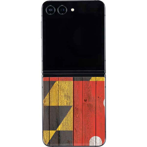 Maryland Flag Dark Wood Galaxy Z Flip5 5G Skin