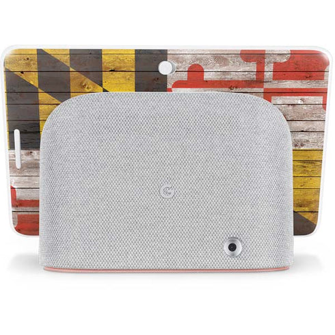 Maryland Flag Dark Wood Google Home Hub Skin