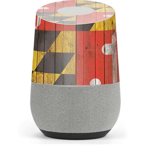 Maryland Flag Dark Wood Google Home Skin