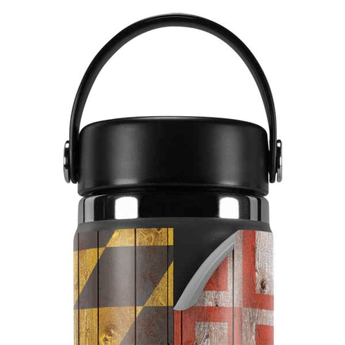 Maryland Flag Dark Wood Hydro Flask 20oz Wide Mouth Skin