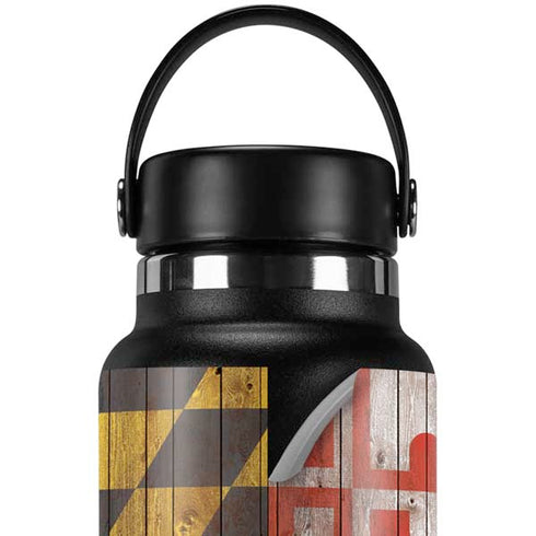 Maryland Flag Dark Wood Hydro Flask 32oz Wide Mouth Skin