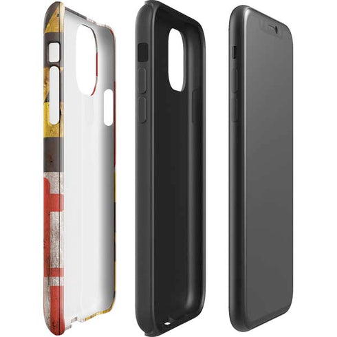 Maryland Flag Dark Wood iPhone 11 Impact Case