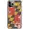 Maryland Flag Dark Wood iPhone 11 Pro Max Clear Case