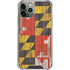 Maryland Flag Dark Wood iPhone 11 Pro Max Clear Case