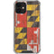 Maryland Flag Dark Wood iPhone 12 Clear Case